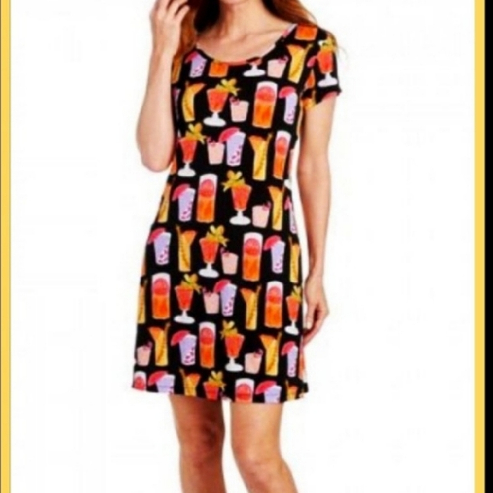 Ronni Nicole Novelty Tropical Drink Print Dress